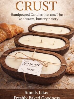 Jaxwell wood bowl candle - fragrance crust